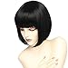 BESTUNG Short Straight Bob Hair Wigs with Flat Bangs for Women Multi Color Cosplay Party Costume Wig (1B#)