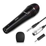 FELYBY Dynamic Vocal Microphone Karaoke Handheld Microphone with 6.35mm XLR Audio Cable, Mic for...