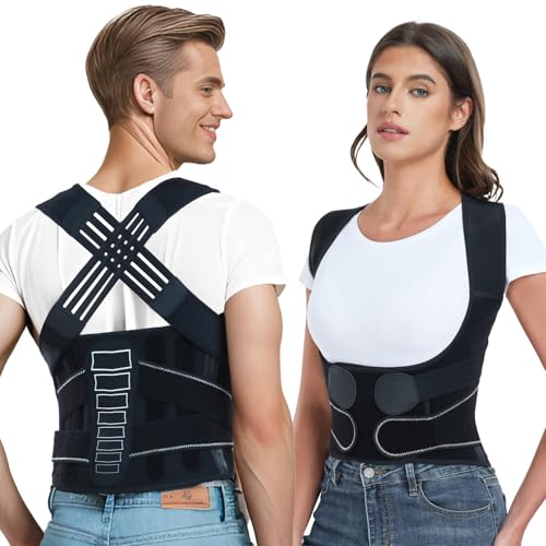 Image of Back Brace Posture Corrector for Women and Men with Spine Vertical Alignment System, Lower Back Pain Relief, Back Straighter Instant Posture Corrector - Scoliosis (Black, X-Large)