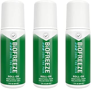 Biofreeze Pain Reliever Roll on, 89ml, 3 Pack Bundle, Cooling Topical Analgesic for Muscle, Joint, Arthritis, Back Pain, NSAID Free Relief Cream for Sore Muscles, On the Go Use, Clinic & Home