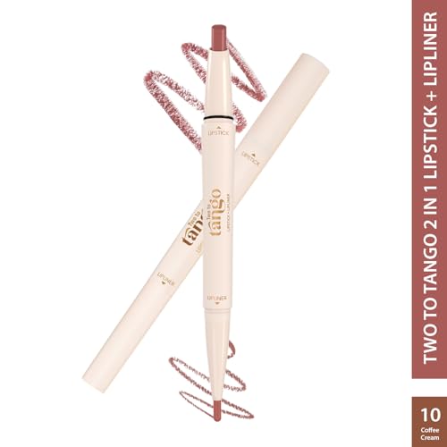Image of Glam21 Two To Tango Lip Liner + Lipstick Duo |Non-Transfer |16hrs Long Stay | Creamy Matte Finish| Super-glide formula | Non-drying |For Sensational lip look, Coffee Cream-10