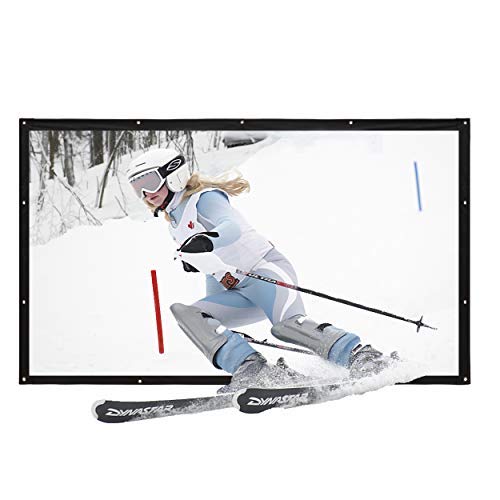 Varmax Projector Screen 120 inch 16:9 Lightweight Wrinkle-Free Polyester Material for Home Theater and Portable for Outdoor Movie (272cm x 155cm)