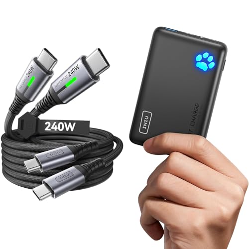 INIU 10000mAh PD Power Bank 22.5W + 240W USB-C Cord