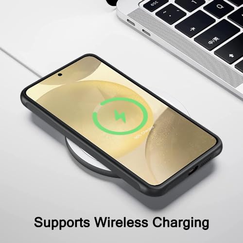 Image of TheGiftKart Hybrid Matte Frosted Translucent Samsung Galaxy S24 5G Back Cover Case | Shockproof Design | Camera Protection Module | Hard Back Cover for Samsung S24 5G (PC & TPU, Frost Black)