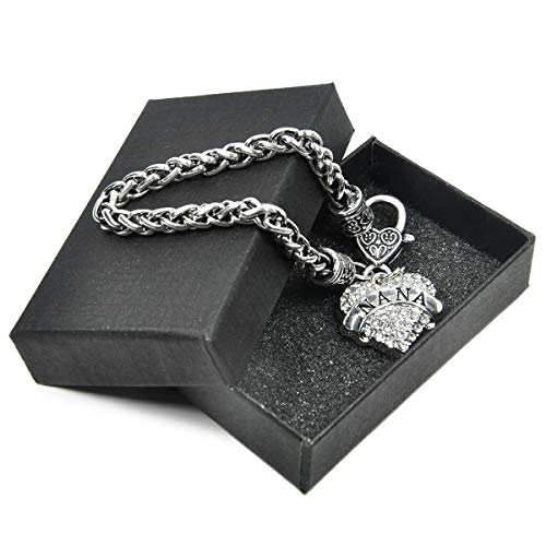 Classical Nana's Bracelet Color Crystal Bracelet Nana Birthday Party Gift Love Nana (Classic Silver-01) #TOP2