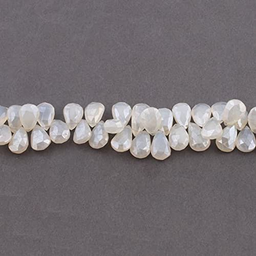 Silverite Chalcedony facettée en forme de poire pour bijoux haut de gamme LKBEADS Sb3600