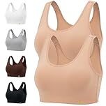 EIRICA Sports Bra for Women (Pack of 2) High Impact Full Coverage Sports Bra Wire Free Yoga Bra with Removable Pads for Women