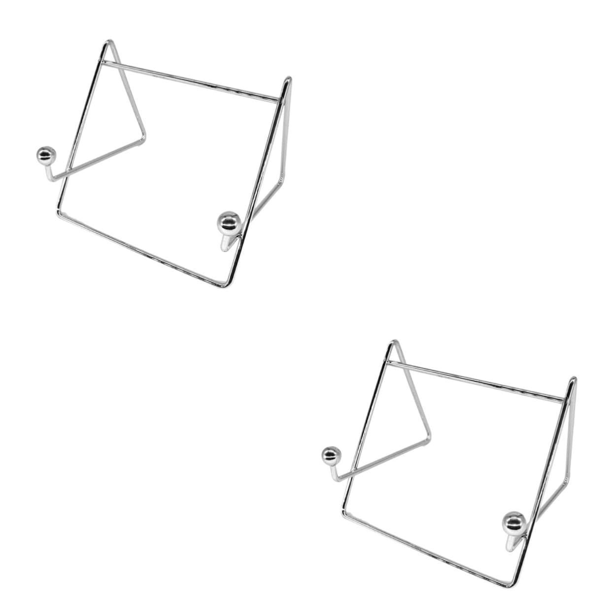 Cabilock 2 Piezas Soporte De Recetas De Hierro Soporte De Computadora Soporte De Plato De Alambre Soporte Para Libros De Lectura Soportes De Caballete De Alambre Silver Planchar