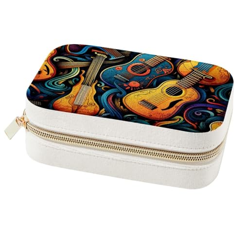 Boîte à bijoux portable pour bagues et colliers motif instruments - 2