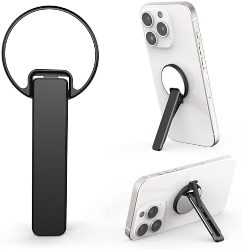 Spigen U100 Cavalletto Universale Per Cellulare – Attacco Magnetico In Metallo, Adesivo 3M, Apertura One-Touch, Nero