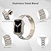 Astorgos Thin Band Compatible Apple Watch Ultra2 Band 49mm 46mm 45mm 44mm 42mm iWatch Ultra Series 10 9 8 7 6 5 4 3 2 1 SE,Slim Stainless Steel Wristband Metal Replacement Adjustable Strap, Starlight