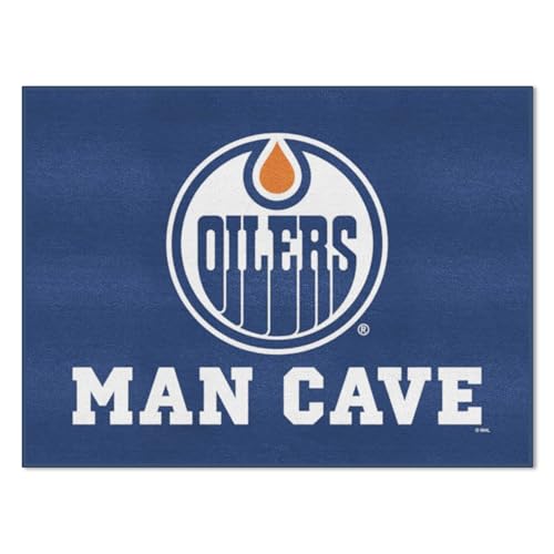 FANMATS 14429 Edmonton Oilers Man Cave All-Star Rug - 34 in. x 42.5 in.