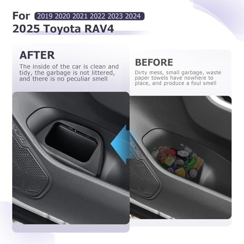 Image of LUWU Car Trash Can Compatible with 2019 2020 2021 2022 2023 2024 2025 RAV4 Interior Accessories Car Trash with Lid Portable Mini Trash Dustbin Garbage Trash Bin Car Waste Bin Leak-Proof 2PCS