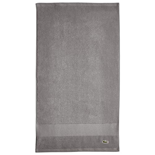Lacoste Heritage 100% Supima Cotton Hand Towel Meteorite 16 x 30 Highly Absorbent & Quick Drying Premium Super Soft Bath Towel Bathroom Essential Gift for All Occasions Machine Washable