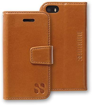 SafeSleeve SS-6L EMF Radiation and RFID Blocking Wallet Case for The iPhone 6/6S, Genuine Leather