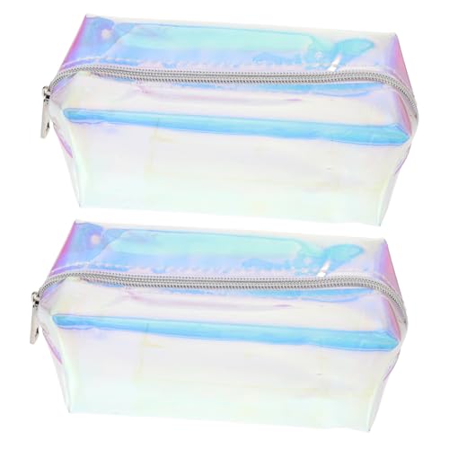 Homoyoyo 2 Piezas Bolsa de Cosméticos Transparente Neceser Portátil para Maquillaje Mujer Organizador Compacto para Viaje y Aseo Diario