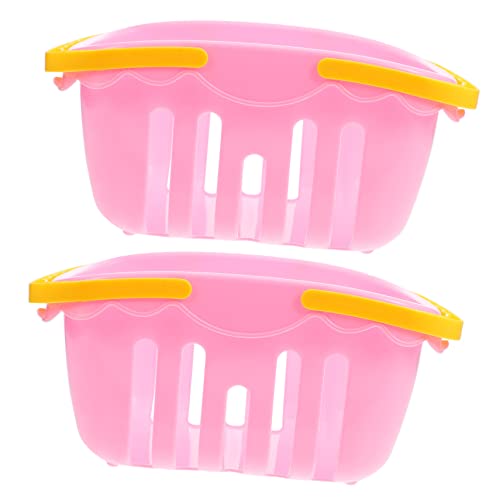 Ibasenice Retail Shopping Baskets 2 Pcs Simulation Basket Kids Basket Shopping Carts For Kids Kids Montessori Desktop Ornament Kids Grocery Cart Pretend Play Simulated Basket Abs #TOP25
