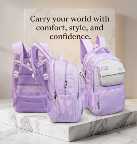 Image of ADSON kawaii Girls Travel School Bag|Backpack Of Large Capacity Aesthetic Stylish Girls Korean Laptop Bag Rucksack for School |College Bags Cute Bookbag for Teens Water Resistance 18 Inches
