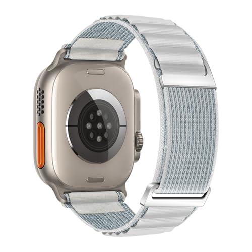 Soft Breathable Alpine Loop Band Compatible with Apple Watch Ultra 4/Ultra 3/Ultra 2/Ultra, Series 12/11/10/9/8/76/5/4/3/SE, 49mm 46mm 45mm 44mm 42mm 41mm 40mm 38mm, Adjustable Hook & Loop Strap (Blue and White,38/40/41/(42mm-Series 11 10))