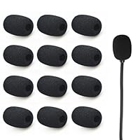 AQSQWQ 12 Stück Ersatz-Windschutz für Mikrofon und Headset aus Schaumstoff, Mic Abdeckung, Mini-Headset Windschutzscheibe für Unterricht, Bühnenperformance, Treffen