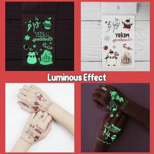 Partywind Christmas Temporary Tattoos for Kids Stocking Stuffers - Image 1