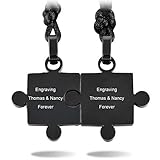 INBLUE Personalized Jigsaw Pendant Necklace Customized Name For Couples Men Women Boys Girls Engravi