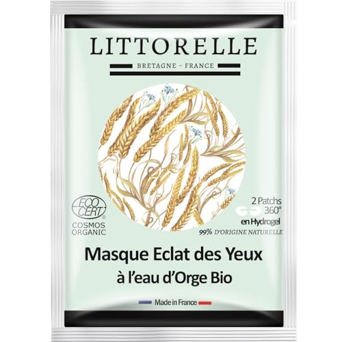 Littorelle –Patchs pour les Yeux en Hydrogel 360°- Certifié Bio- 99% Origine Naturelle – Masque Yeux Hydratant & Anti-Age – Action Anti Cernes et Poches – Made in France