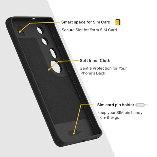 Image of Pikkme Back Cover for Vivo T4 Ultra 5G Camera Protection 3D Hexa Cube Design Silicone Protective Bumper Case (Black)