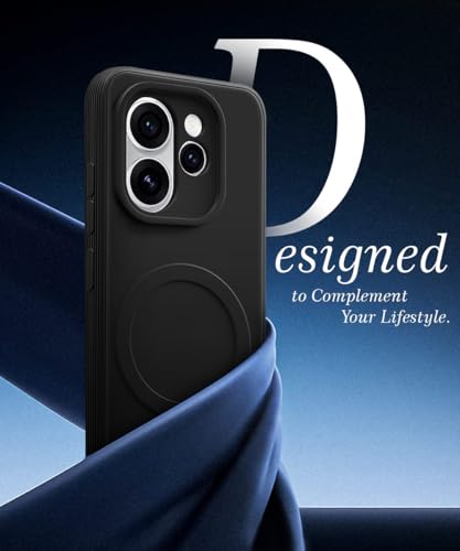 Image of WOW IMAGINE Back Case Cover for Oppo Reno 15 Pro 5G | Reno 15 Pro Mini | Soft Matte Silicone Case| Slim Fit & Shockproof | Camera Protection Bumper Cover (Black)