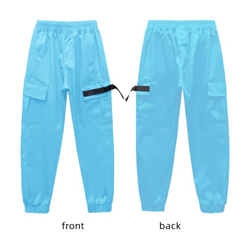 Image of Boys Cargo Pants Cotton Casual Pants Elastic Waist Hiking School Uniform Sweatpants Joggers
