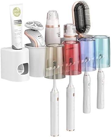 Toothbrush Storage Rack Without Punching, Light Luxury mouthwash Cup, Toothbrush Cup, Wall-Mounted Toilet Storage Box, Couple Toothbrush Holder Doublecuptoothbrushholder image 3