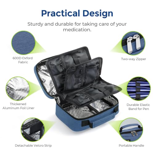 Image of AUVON Large Insulin Cooler Travel Case, 4x160g for Longer Cooling Effect
