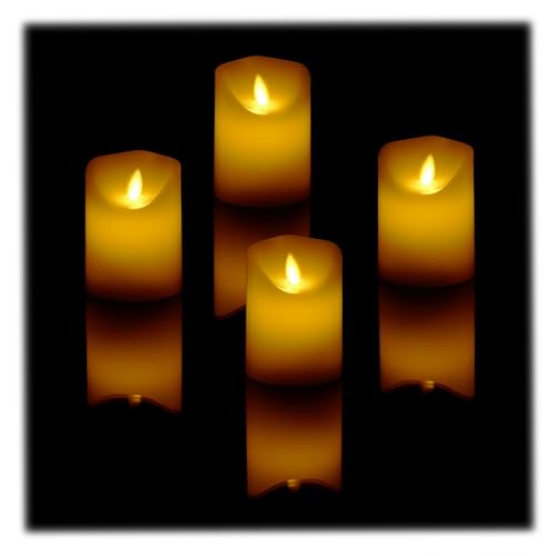Relaxdays LED Kerzen, 4er Set, Timer & bewegliche Flamme, HxD: 10 x...