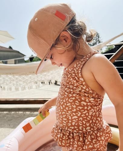 Image of Toddler Girls One Piece Swimsuits Crossback Backless Bathing Suit Whale Dolphin Shark Swimwear with Ruffle Butt UPF50+
