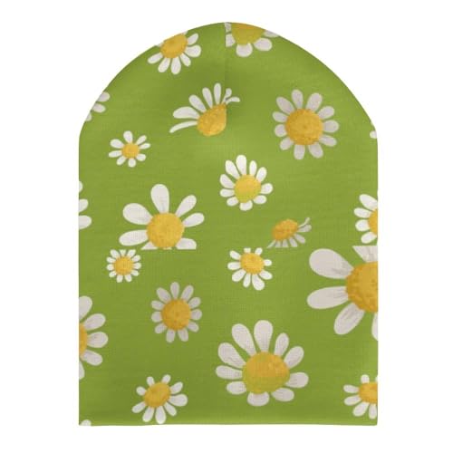 Cute Daisy Print Kids Beanie Hat for for Girls Boys Children Cap Winter Knitted Chemo Cancer Headwear Accessories Gifts Decoration Black3