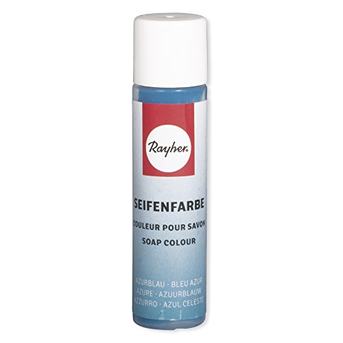 Rayher Hobby 34246374 Seifenfarbe, 10 ml, geruchsneutral, 100% vegan, schadstofffrei und ökologisch abbaubar, im wiederverschließbaren Kunststofffläschchen mit Schraubdeckel, gut dosierbar, azurblau