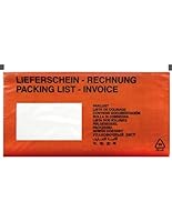 Netuno 250 rote Lieferscheintaschen selbstklebend DIN lang 131x 239 mm Begleitpapiertaschen Dokumententaschen Rechnungstaschen Pakettaschen Packlistenumschläge Lieferschein Rechnung bedruckt