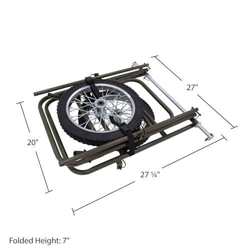 Kill Shot Deer Hunting Folding Game Cart 500 lb Capacity with 16" Rubber Wheels for Hauling Deer, Game, and Hunting Gear