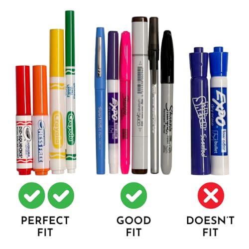 Image of Big Bee, Little Bee - Marker Parker, Holder to Keep Markers Organized, Fits Most Broad and Fine Tip Markers, 100% Silicone, As Seen on Shark Tank, Markers Not Included (Marigold)