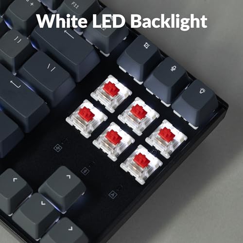 Image of Keychron K8 Tenkeyless Wireless Mechanical Keyboard for Mac, White Backlight, Bluetooth, Multitasking, Type-C Wired Gaming Keyboard for Windows Red Switch