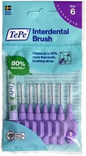 TePe Interdental Brushes Purple Original (1.1mm - Size 6) / Simple and effective cleaning of interdental spaces / 1 x 8 brushes