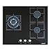 CATA SCI 6021 BK - Piano Cottura a Gas Butano a 3 Fuochi - 1 Tripla Corona - Predisposto per Cottura a Gas Naturale - Larghezza 59 cm - Potenza totale 6,25 Kw - Griglie e Bruciatori a Gas Smaltati