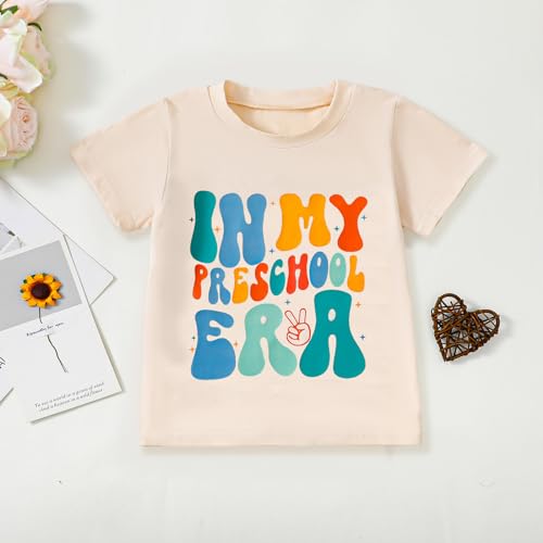 Image of Little Kids Toddler Boys Girls First Day of School Shirt in My Pre School Era Back to School Kindergarten T-Shirt