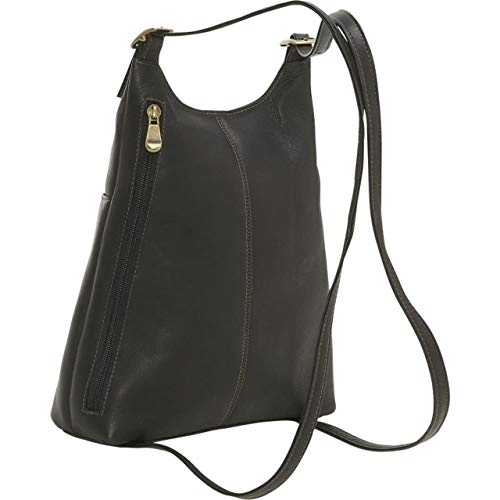 Le Donne Leather Women’s Slim Sling Backpack – Premium Full-Grain Colombian Vaquetta Leather Backpack, 12" X 4" X 9", Cafe #TOP2
