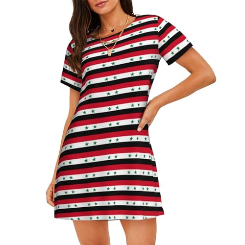 Chemise de nuit imprimé Syrie robe de nuit fluide pour vacances