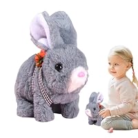 Conejito De Peluche Interactivo Realista Que Salta Y Mueve Las Orejas, Mascota De Fieltro Para Niños, Regalo Animado
