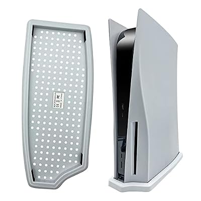 Chenkxin Vertical Stand for PS5 PlayStation 5 Disc Edition Console Holder Stand Bracket Mount Base with Built-in Cooling Vents and Non-Slip Feet, Not for PS5 Slim/Pro (White)