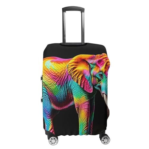 Colorful Elephants Elastic Luggage Cover Suitcase Protector for 19-32 Inch Suitcases | Universal Stretchable Travel Bag Cover | Anti-Scratch, Washable with Zipper Closure S4