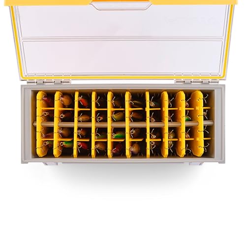 Image of Plano EDGE Short Hang Box, Stores 40 Crankbaits, with Rust-Preventive Rustrictor, Dri-Loc Watertight Seal, WaterWick, DuraView Transparent Lid, Stackable Storage for Fishing Organization