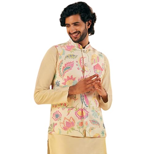 Veste Nehru pour homme KISAH multicolore taille 52 pour un style élégant